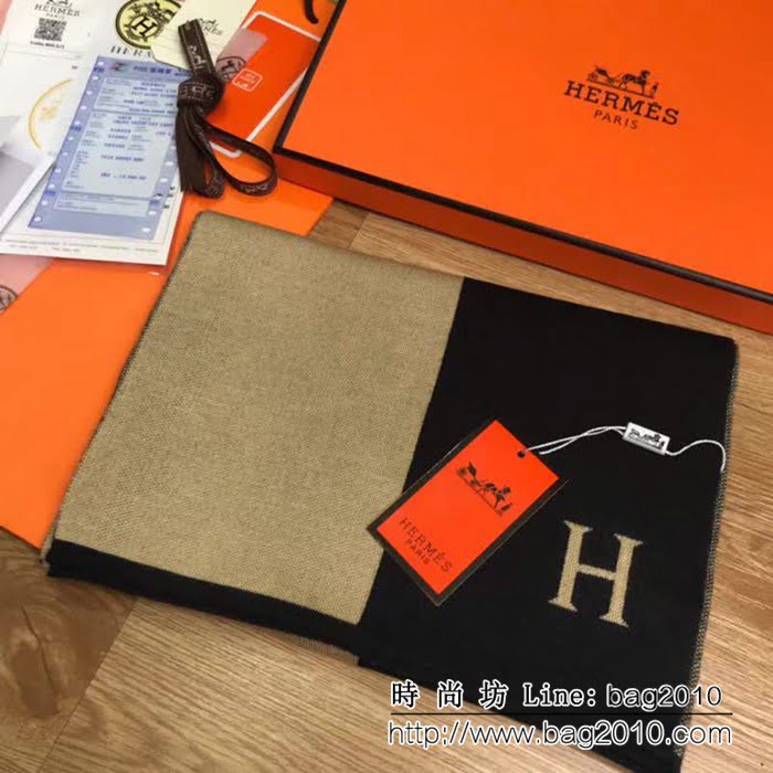 HERMES愛馬仕原單出口招牌男款羊絨圍巾 LLWJ6256